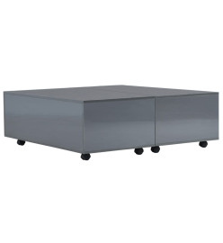 Table basse Gris brillant 100 x 100 x 35 cm