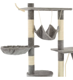 Arbre à chat avec griffoirs en sisal 230-250 cm Gris