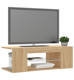 Meuble TV avec lumières LED chêne sonoma 90x39x30 cm