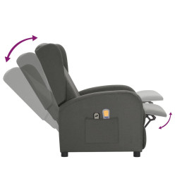 Fauteuil électrique de massage Gris foncé Tissu