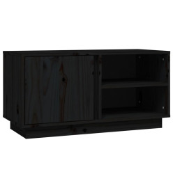 Meuble TV Noir 80x35x40,5 cm Bois de pin massif