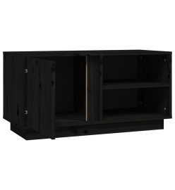 Meuble TV Noir 80x35x40,5 cm Bois de pin massif