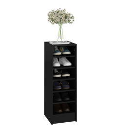 Armoire à chaussures Noir brillant 31,5x35x90 cm Aggloméré