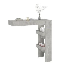 Table de bar murale Gris Béton 102x45x103,5cm Bois d'ingénierie