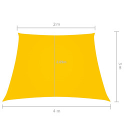 Voile de parasol Tissu Oxford trapèze 2/4x3 m Jaune