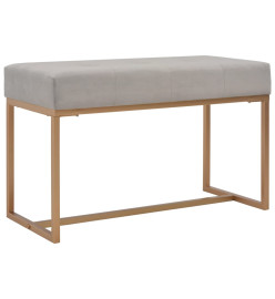 Banc 80 cm Gris Velours