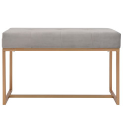 Banc 80 cm Gris Velours