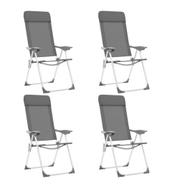 Chaises de camping pliables 4 pcs Gris Aluminium