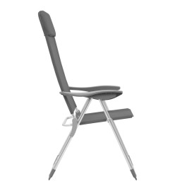 Chaises de camping pliables 4 pcs Gris Aluminium