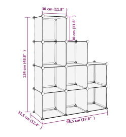 Cubes de rangement 9 pcs Transparent PP