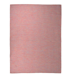 Tapis à tissage plat d'extérieur 120x170 cm Rouge