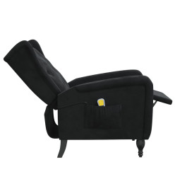 Fauteuil de massage inclinable noir velours