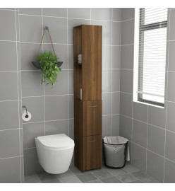 Armoire de bain chêne marron 25x26,5x170 cm bois d'ingénierie