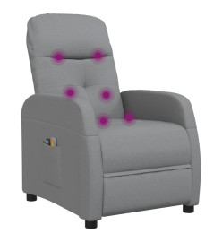 Fauteuil de massage inclinable Gris clair Tissu