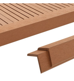 Cornière de terrasse 5 pcs WPC 170 cm Marron clair