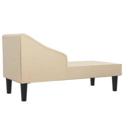 Chaise longue avec traversin crème tissu