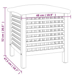 Tabouret de salle de bain 48x47,5x52 cm Bois massif de noyer