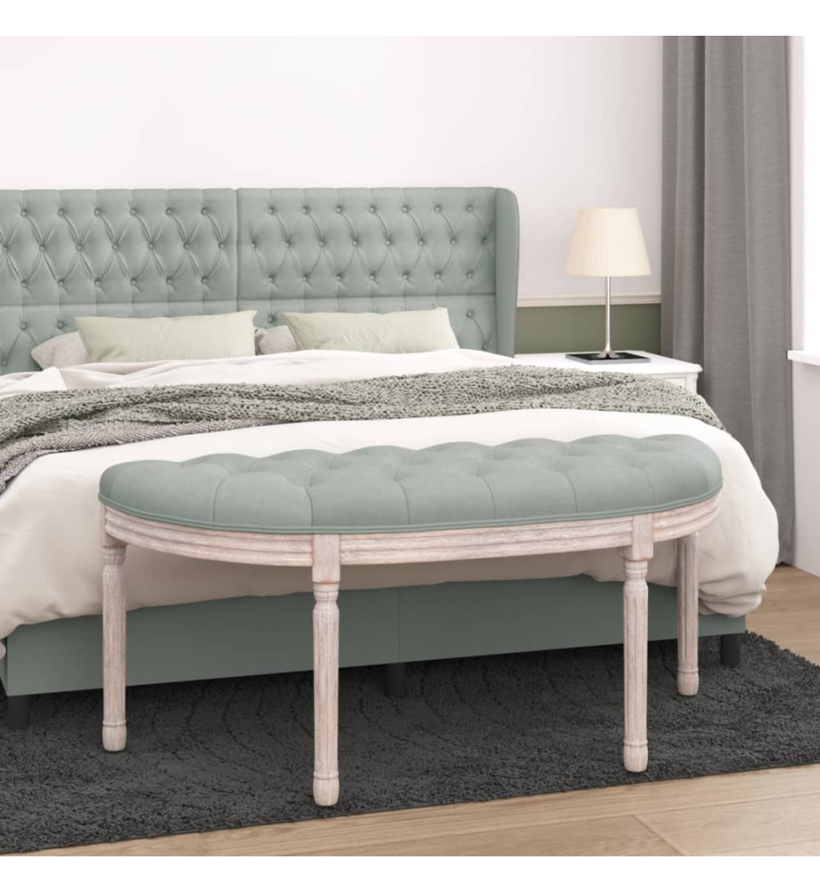 Banc Gris clair 110,5x45x49 cm Velours