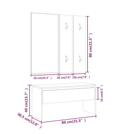 Ensemble de meubles de couloir Chêne Sonoma Bois d'ingénierie