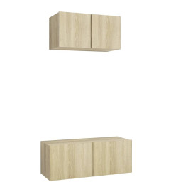 Ensemble de meuble TV 2 pcs Chêne sonoma Aggloméré