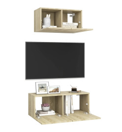 Ensemble de meuble TV 2 pcs Chêne sonoma Aggloméré