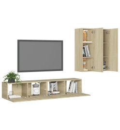 Ensemble de meubles TV 4 pcs Chêne sonoma Aggloméré