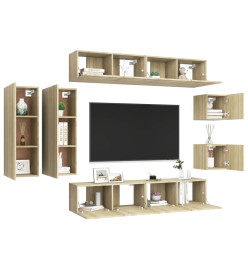 Ensemble de meuble TV 8 pcs Chêne sonoma Aggloméré