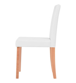 Table et chaises 5 pcs Cuir synthétique Chêne Couleur crème