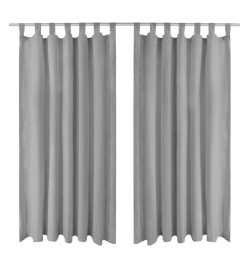 Rideau occultant avec boucles 2 pcs 140 x 245 cm Gris