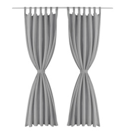 Rideau occultant avec boucles 2 pcs 140 x 245 cm Gris