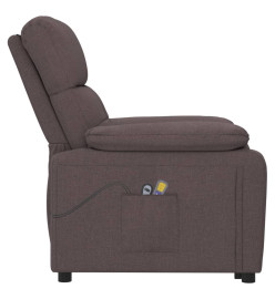 Fauteuil électrique de massage Marron foncé Tissu