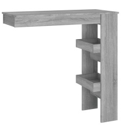 Table bar murale Sonoma gris 102x45x103,5 cm Bois d'ingénierie