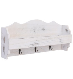 Porte-manteau mural Blanc 50x10x23 cm Bois