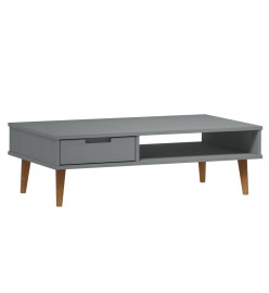 Table basse MOLDE Gris 100x55x31 cm Bois de pin massif