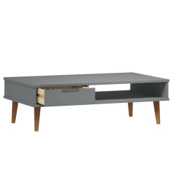 Table basse MOLDE Gris 100x55x31 cm Bois de pin massif