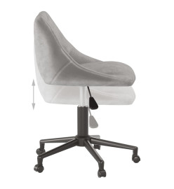 Chaise pivotante de salle à manger Gris clair Velours