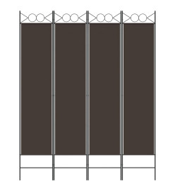 Cloison de séparation 4 panneaux Marron 160x200 cm Tissu