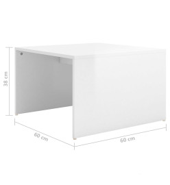 Tables basses gigognes 3pcs Blanc brillant 60x60x38cm Aggloméré