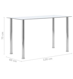 Table à dîner Transparent 120x60x75 cm Verre trempé