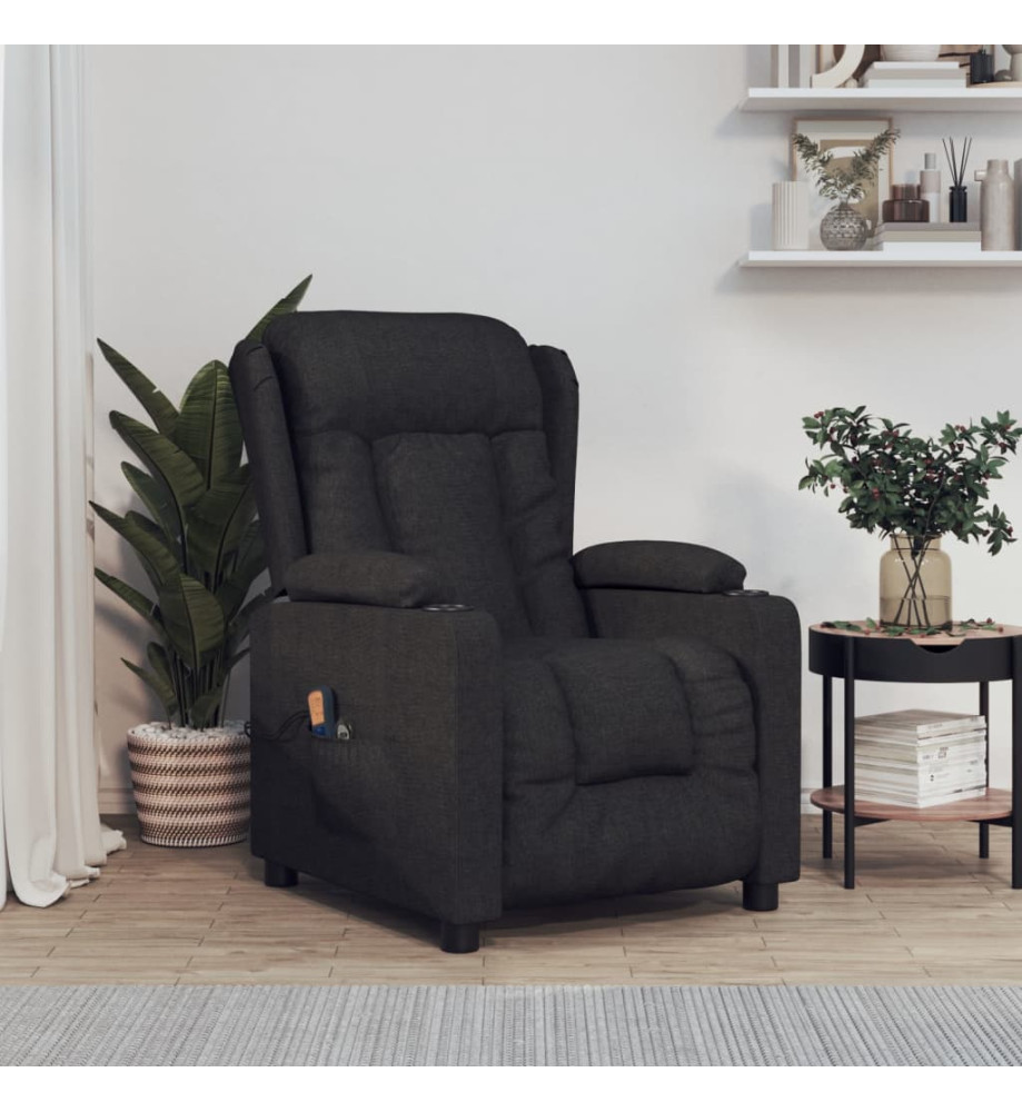 Fauteuil électrique de massage Noir Tissu