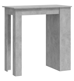 Table de bar à étagère de rangement Gris béton 102x50x103,5 cm