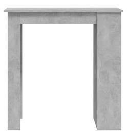 Table de bar à étagère de rangement Gris béton 102x50x103,5 cm