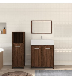 Ensemble de meubles de salle de bain 3 pcs Chêne marron