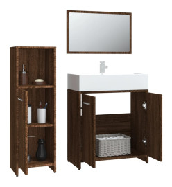 Ensemble de meubles de salle de bain 3 pcs Chêne marron