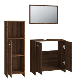 Ensemble de meubles de salle de bain 3 pcs Chêne marron