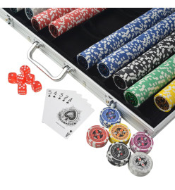 Jeu de poker avec 1000 jetons Laser Aluminium