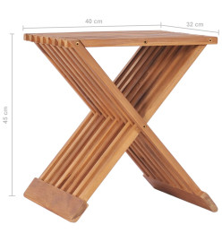 Tabouret pliable 40x32x45 cm Bois de teck solide