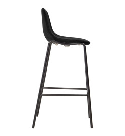 Chaises de bar lot de 4 noir tissu