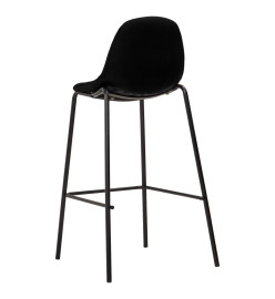 Chaises de bar lot de 4 noir tissu