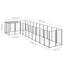 Chenil Noir 7,26 m² Acier